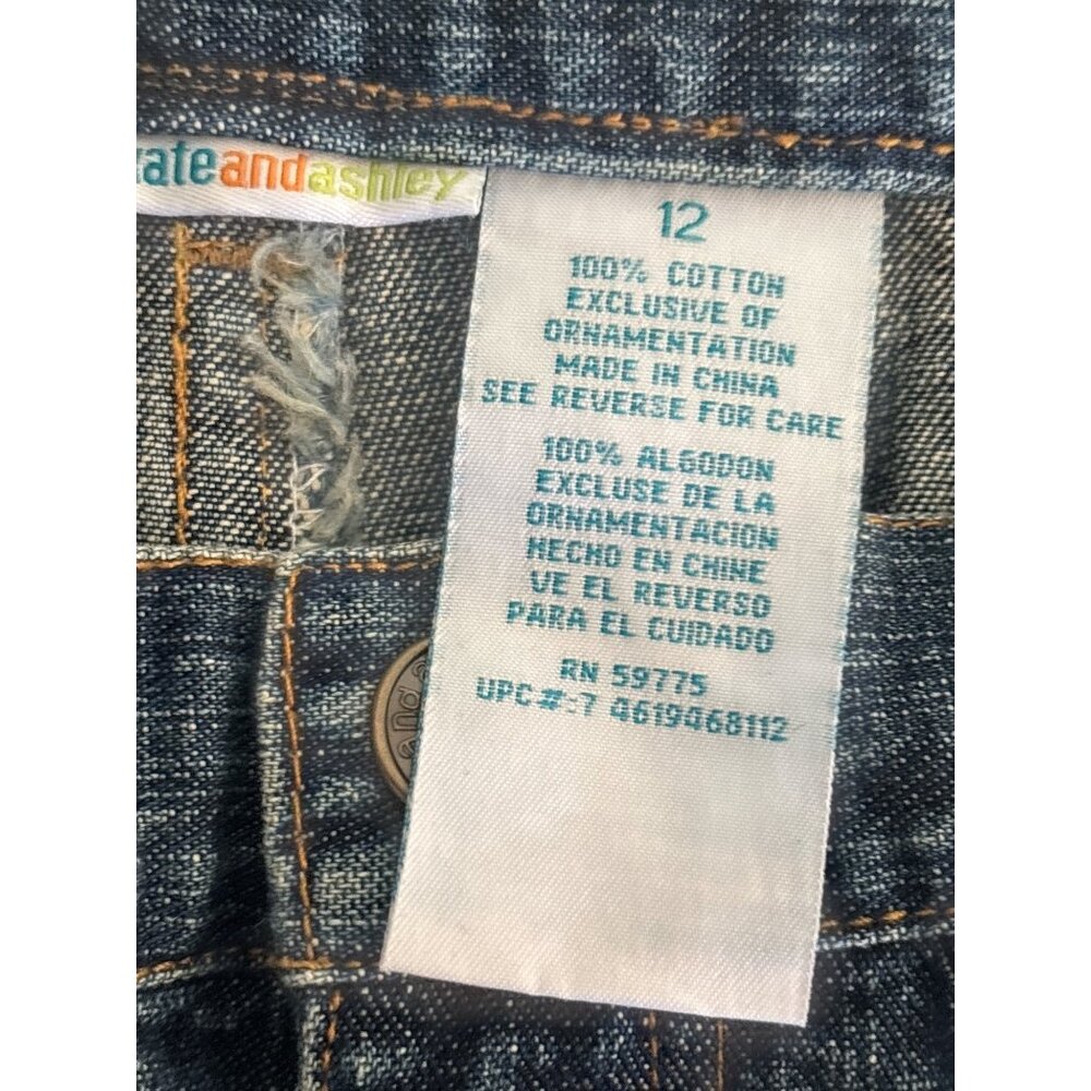 Vintage Y2K Mary-Kate and Ashley Denim Capri Jeans Girls 12 – Rainbow Belt Loops - Picture 4 of 7